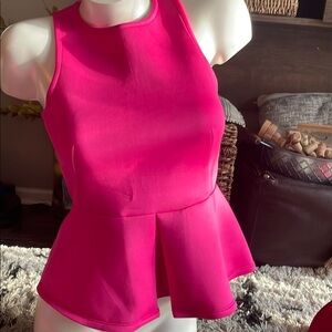 Monteau Pink Peplum Sleeveless Blouse